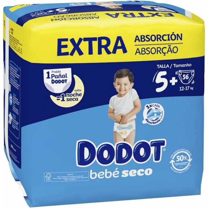 Pañales Desechables Dodot Etapas Extra 5 12-17 kg (56 Unidades)