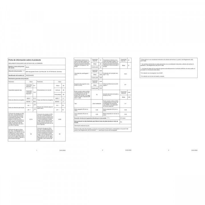 Lavatrice - Asciugatrice BOSCH WNG244A0ES 1400 rpm 10 kg 9 kg 6 Kg