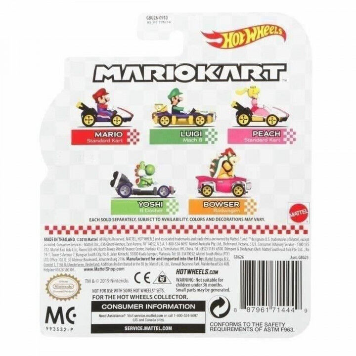 Petite voiture-jouet Hot Wheels Mario Kart 1:64 (1 Unité)