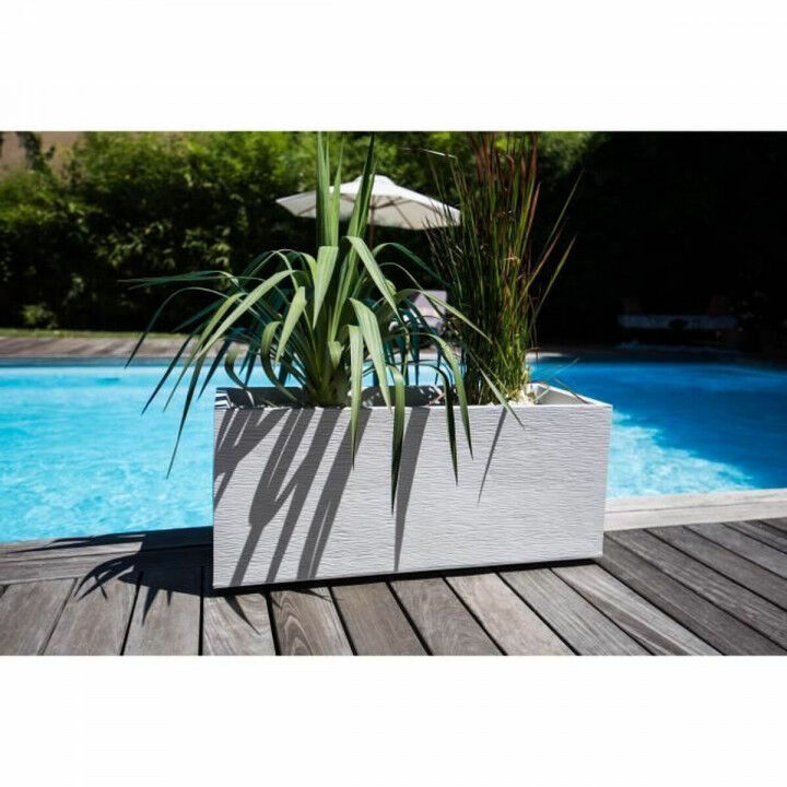 Vaso rettangolare da Balcone EDA EDA Graphit Bianco polipropilene Plastica 99,5 x 39 x 43 cm