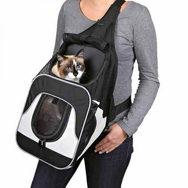 Rucksack für Haustiere Trixie Savina Schwarz Grau 30 × 33 × 26 CM