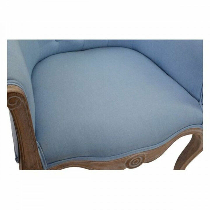 Hocker DKD Home Decor Blau Polyester Holz Kautschukholz 58 x 56 x 69 cm