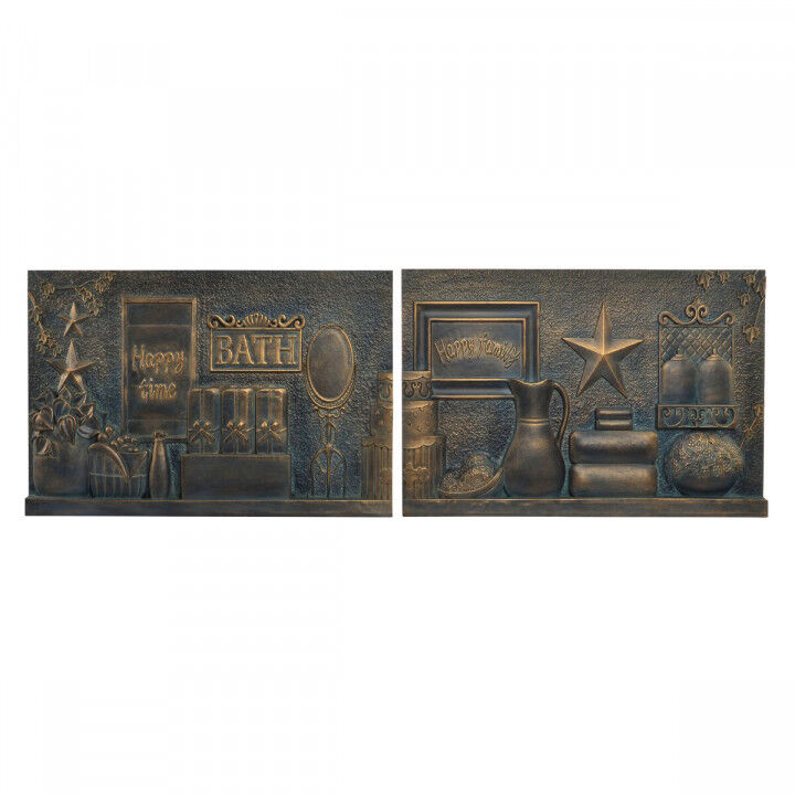 Wall Decoration DKD Home Decor Copper 60 x 4 x 40 cm (2 Units) (2 pcs)