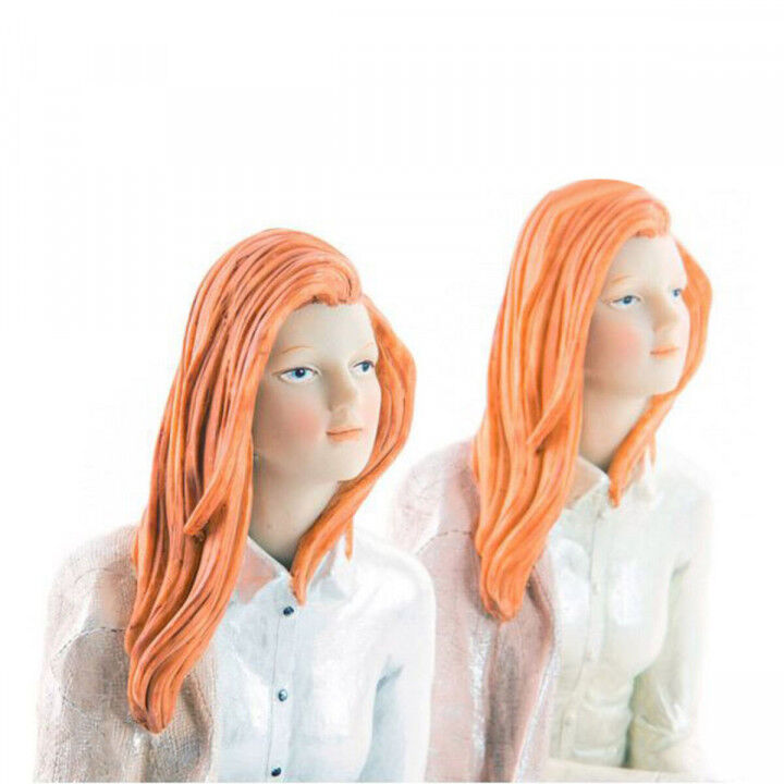 Figurine Décorative DKD Home Decor Femme Romantique 15 x 18 x 19,5 cm (2 Unités) (2 Pièces)