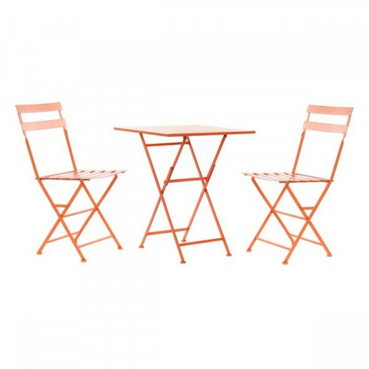 Tafel met twee stoelen DKD Home Decor MB-177412 Koraal 60 x 60 x 75 cm (3 pcs)