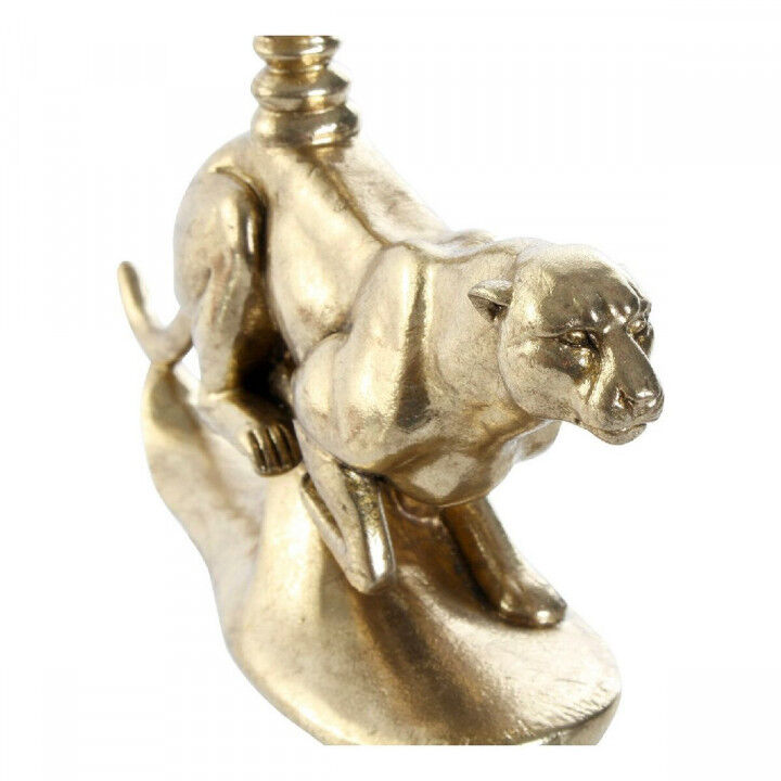 Kroonkandelaar DKD Home Decor Gouden Hars Aluminium Luipaard Tropisch Kroonkandelaar 25 x 6 x 14 cm