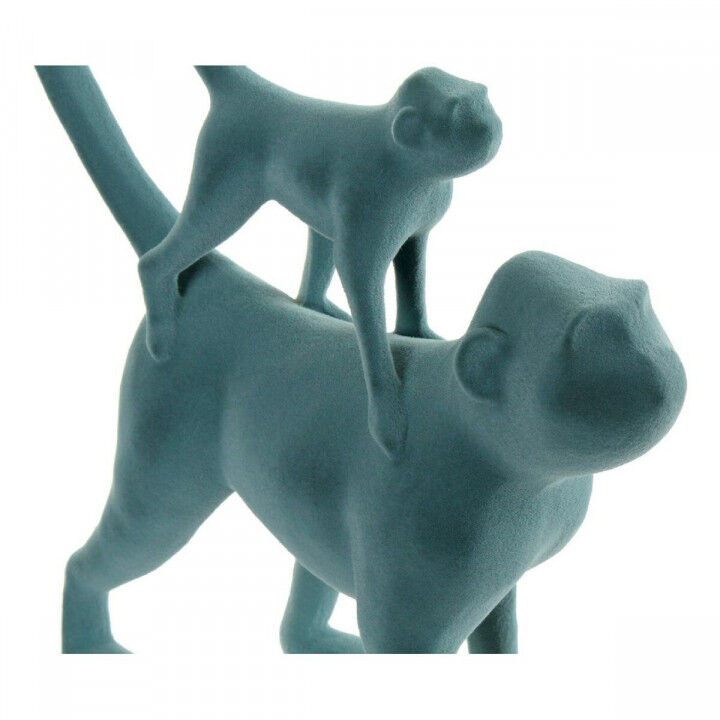 Statua Decorativa DKD Home Decor Verde Rosa Tropicale Scimmie 22,5 x 8 x 27,5 cm (2 Unità)