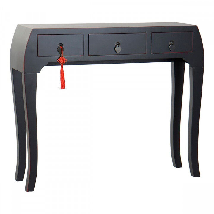 Hall Table with 3 Drawers DKD Home Decor Black 96 x 26 x 80 cm