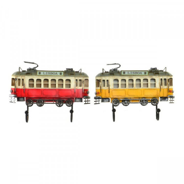 Wandkapstok DKD Home Decor Lisboa Metaal Trein Vintage 31 x 23 x 5 cm (2 Stuks)