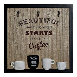 Wandkapstok DKD Home Decor 8424001775712 Hout Hars Hout MDF Vintage 41 x 3 x 41 cm