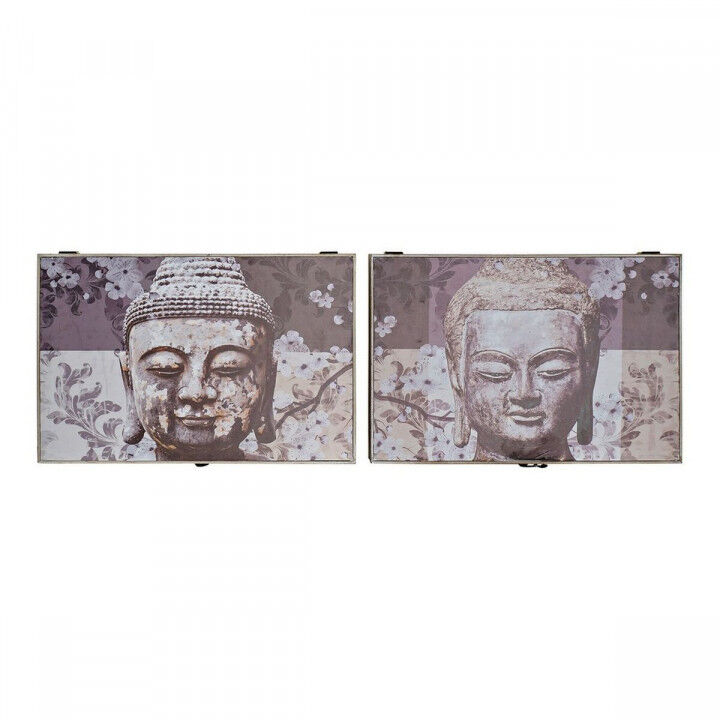 Decorative box DKD Home Decor Grey MDF Wood Buddha Counter (2 Units)