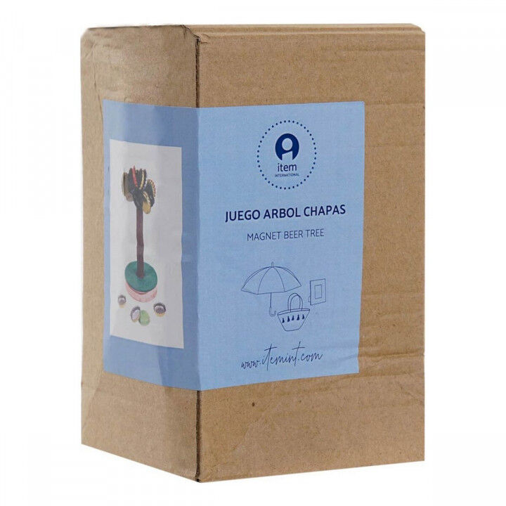 Houten spel DKD Home Decor Bruin Groen Polypropyleen Plastic 9,5 x 9,5 x 15,5 cm