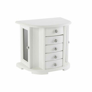 Caja-Joyero DKD Home Decor Terciopelo Romántico Espejo Madera MDF (26 x 18 x 23 cm)