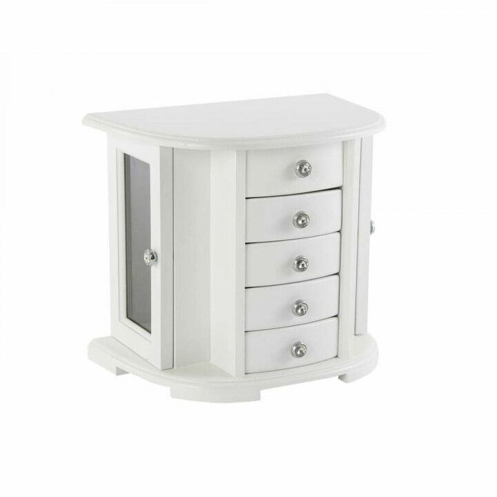 Caja-Joyero DKD Home Decor Terciopelo Romántico Espejo Madera MDF (26 x 18 x 23 cm)