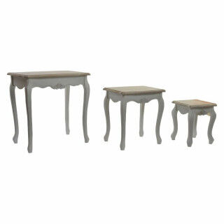 Jeu de 3 tables DKD Home Decor Bois Blanc (60 x 40 x 61 cm) (3 pcs)