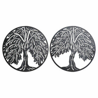 Wall Decoration DKD Home Decor Tree Metal (2 pcs) (40 x 1 x 40 cm)
