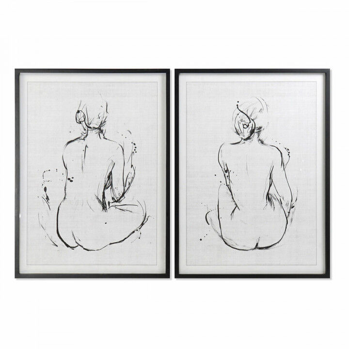 Painting DKD Home Decor 70 x 2,5 x 90 cm Lady Modern (2 Units)