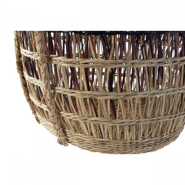 Basket spelset DKD Home Decor Natuurlijk Lila Zeegras (3 Onderdelen)