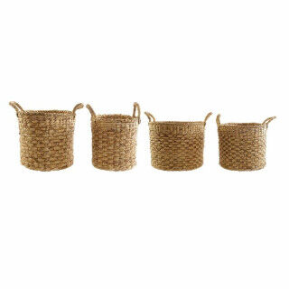 Basket set DKD Home Decor Brown Natural Jute (4 Pieces)