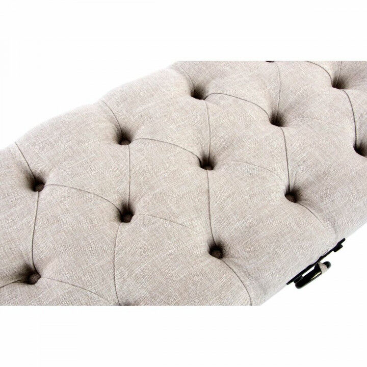 Kruk DKD Home Decor   Beige Linnen Hout MDF (122 x 47 x 43 cm)