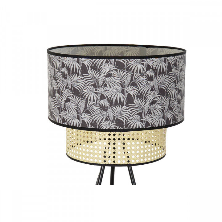 Lámpara de Pie DKD Home Decor Natural Negro Metal Palmeras Poliéster Colonial (60 x 60 x 129 cm)