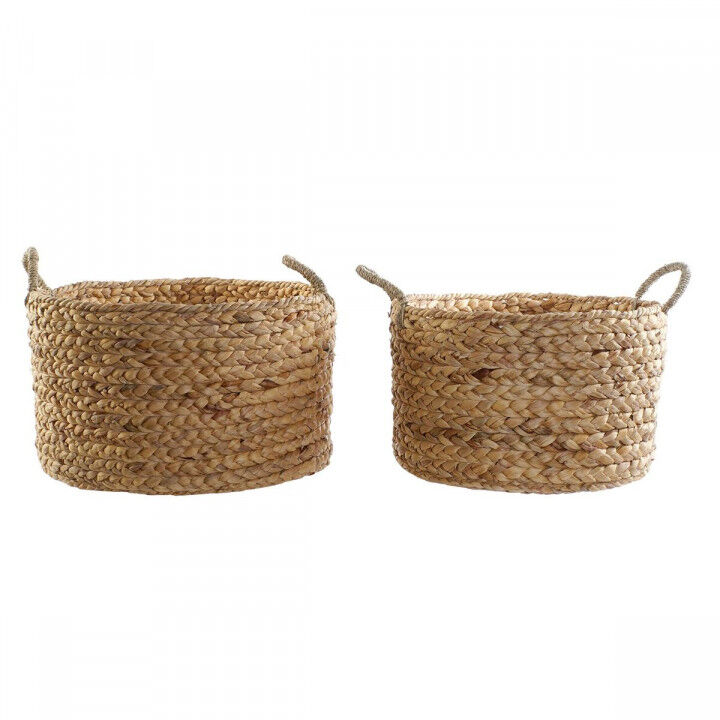Basket set DKD Home Decor Brown Natural Rushes (2 Pieces)
