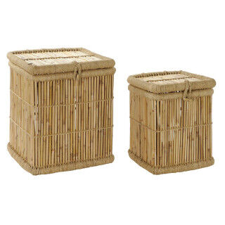 Set of Baskets DKD Home Decor Natural Bamboo Rope (2 Pieces)