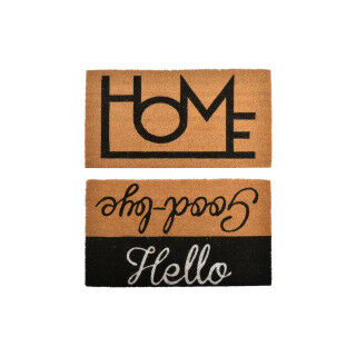 Zerbino DKD Home Decor Nero Marrone Gomma (75 x 45 x 1,5 cm) (2 Unità)