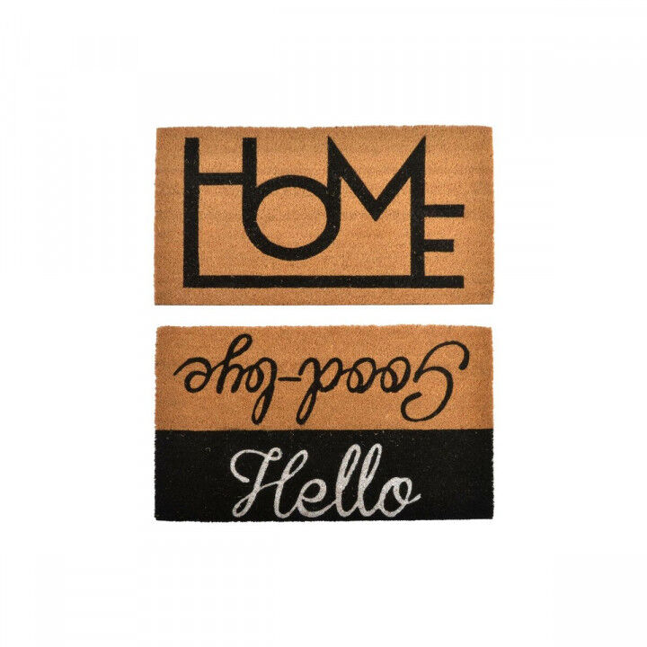 Felpudo DKD Home Decor Negro Marrón Goma (75 x 45 x 1,5 cm) (2 Unidades)