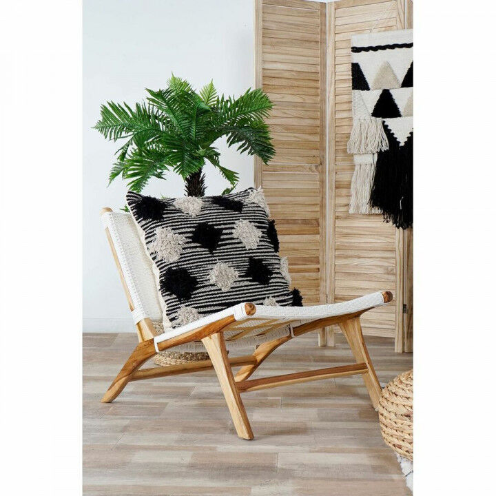 Trädgårdsstol DKD Home Decor MB-177833 Wit Natuurlijk PVC Teakboom 65 x 80 x 68 cm