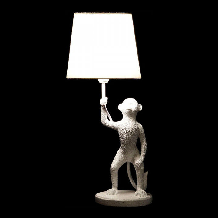 Bureaulamp DKD Home Decor Wit Zwart Polyester Metaal Hars 25W 220 V Aap (2 pcs) (20 x 20 x 45 cm)