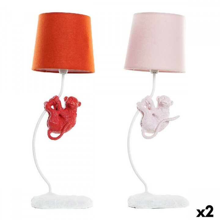 Bureaulamp DKD Home Decor Polyester Hars 25W 220 V Aap (2 pcs) (19 x 17 x 53 cm)