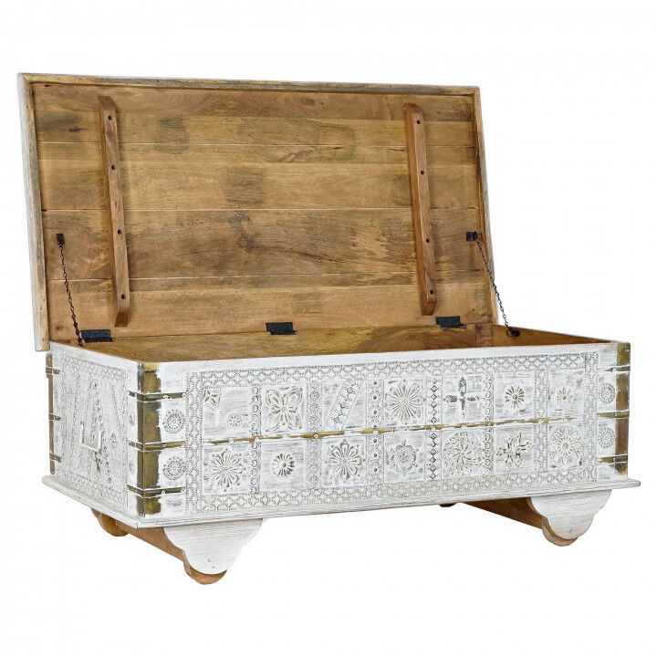 Mesa auxiliar DKD Home Decor MB-182010 Blanco Dorado Metal Madera de mango 115 x 60 x 45 cm