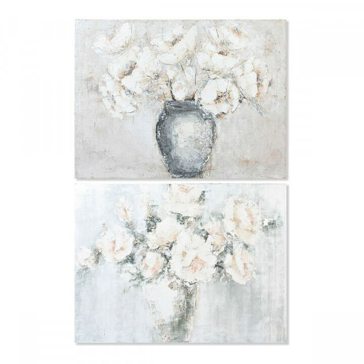 Canvas DKD Home Decor Vase Pinewood Canvas 120 x 3,8 x 90 cm (2 Pieces)