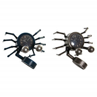 Orologio da Tavolo DKD Home Decor Azzurro Argentato Animale Vintage Granchio (2 Unità)