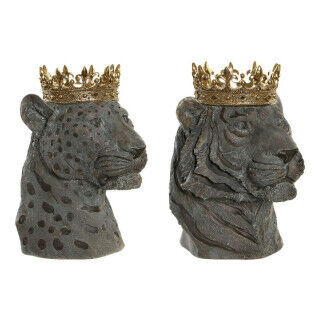 Decorative Figure DKD Home Decor Grey Golden Colonial Animal 27,5 x 23,5 x 33 cm (2 Units)