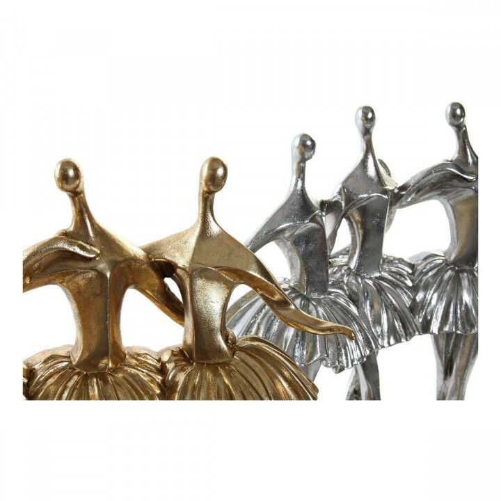 Decorative Figure DKD Home Decor Golden Silver Ballet Dancer 33,5 x 14,5 x 32 cm (2 Units)