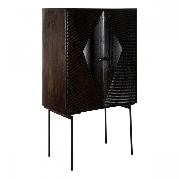 Sideboard DKD Home Decor Black Dark brown Metal Mango wood 84 x 43 x 153,5 cm