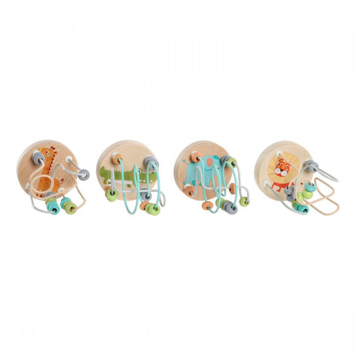 Jeu en bois DKD Home Decor Bois Multicouleur 4 Pièces 9 x 9 x 12 cm