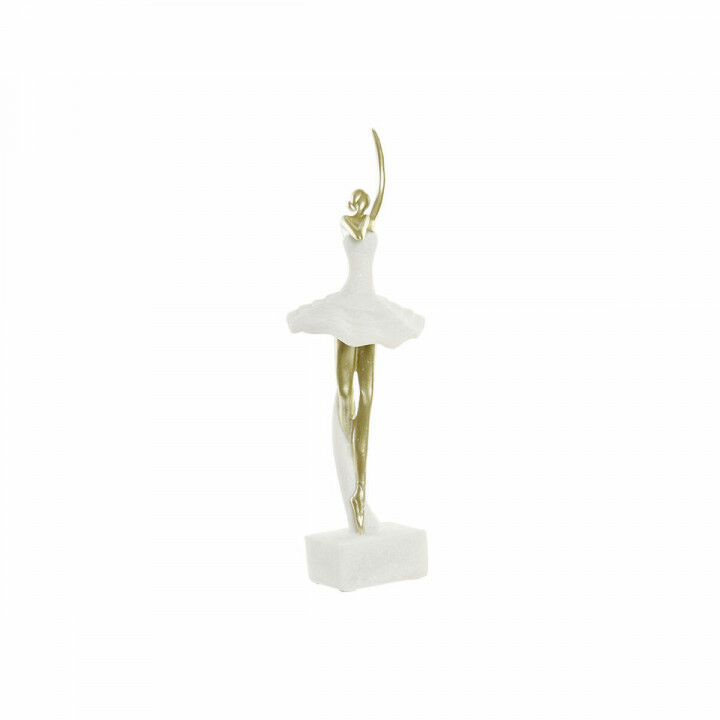 Figurine Décorative DKD Home Decor Blanc Doré Romantique Danseuse Classique 13,5 x 12,5 x 40 cm