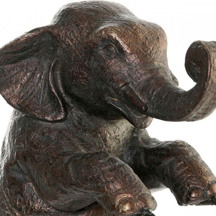 Statua Decorativa DKD Home Decor Nero Elefante Moderno 30 x 12 x 37 cm