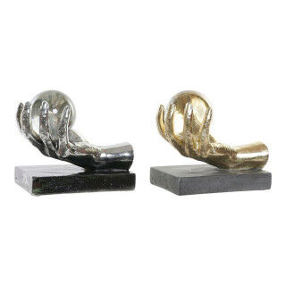Decoratieve figuren DKD Home Decor Gouden Zilverkleurig Hand 50 ml 20 x 14 x 18 cm (2 Stuks)