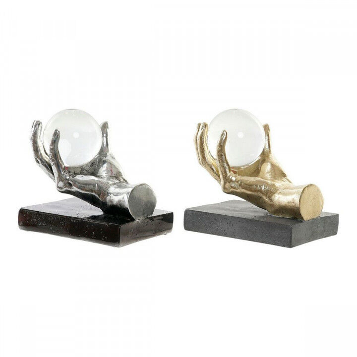 Decorative Figure DKD Home Decor Golden Silver Hand 50 ml 20 x 14 x 18 cm (2 Units)