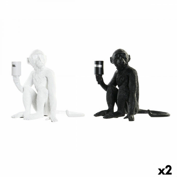 Lámpara de mesa DKD Home Decor 33 x 32 x 31 cm Negro Blanco Resina 220 V 50 W (2 Unidades)