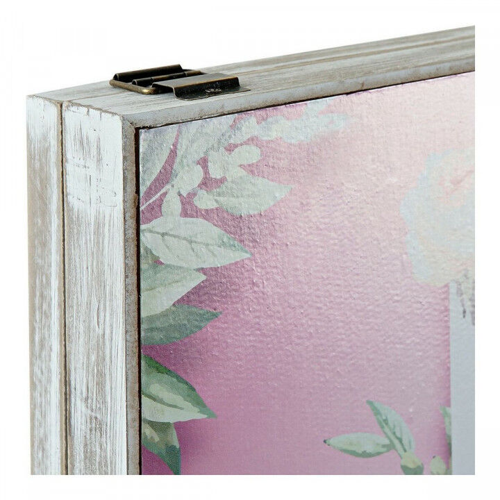 Caja Decorativa DKD Home Decor Rosa Lila Madera MDF Tropical Contador (2 Unidades)