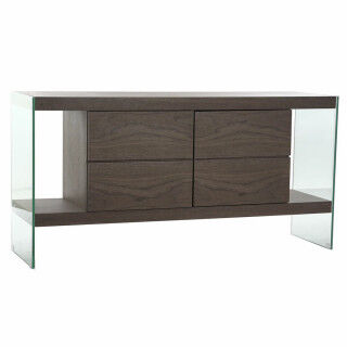 Dressoir DKD Home Decor   Bruin Transparant Kristal Walnoot Hout MDF 160 x 45 x 80 cm