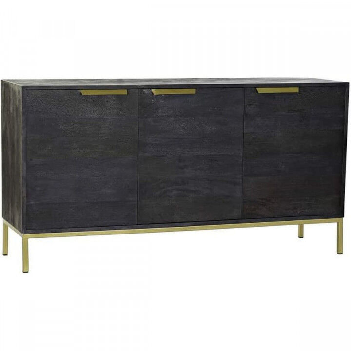 Buffet DKD Home Decor Noir Doré Bois de manguier 145 x 41 x 77 cm