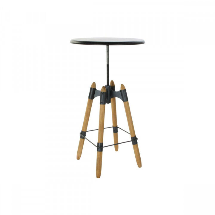 Mesa auxiliar DKD Home Decor 8424001831456 60 x 60 x 105 cm Natural Negro Metal Madera