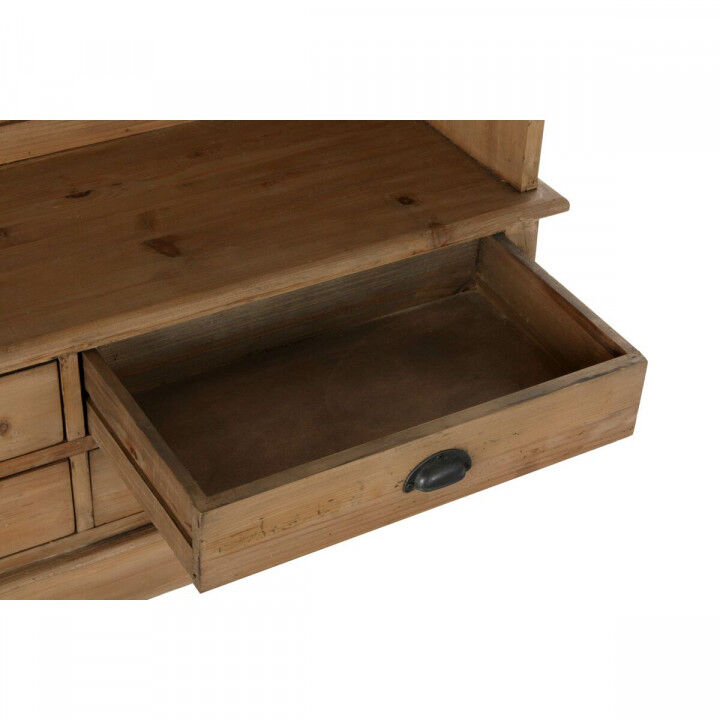 Garderobe mit Einlegeboden DKD Home Decor Braun Schwarz Kiefer Spiegel natürlich Alpino 124 x 40 x 200 cm