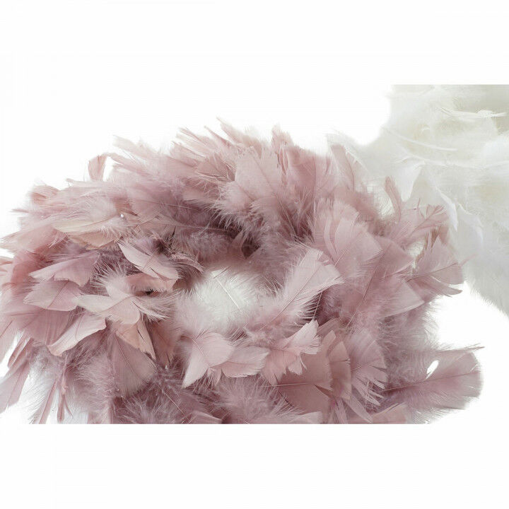 Couronne de Noël DKD Home Decor Mousse Plume (40 x 40 x 6 cm) (2 pcs)